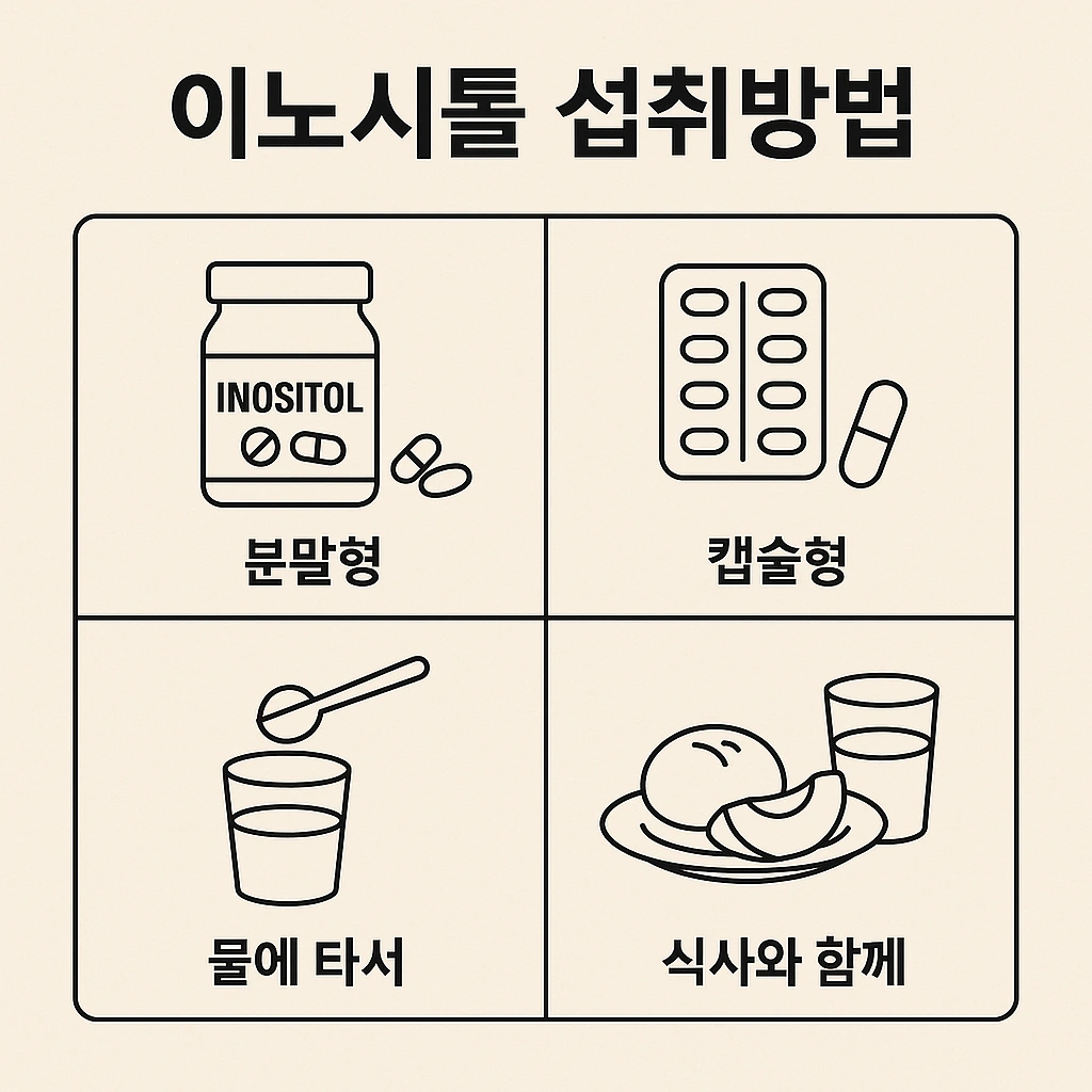 이노시톨 섭취방법 요약