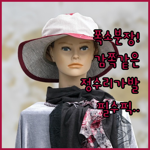 웃긴 분장 가발과 자연스러운 남성 정..