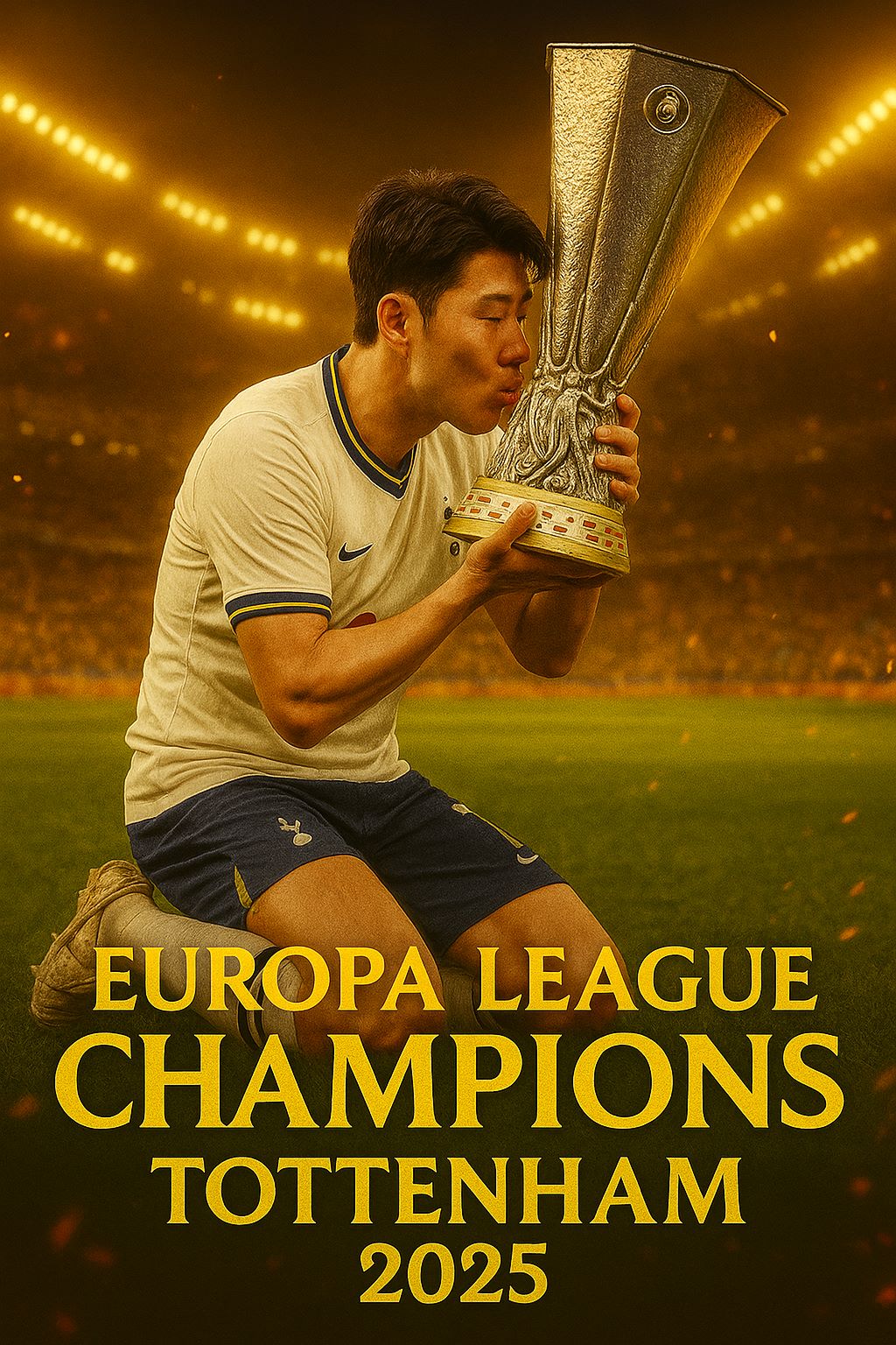 UEFA 유로파리그 2025 우승 토트넘의 손흥민 트로피에 키스를!
