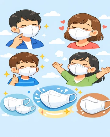 호흡이 편한 KF94 마스크 착용 비교 예시6