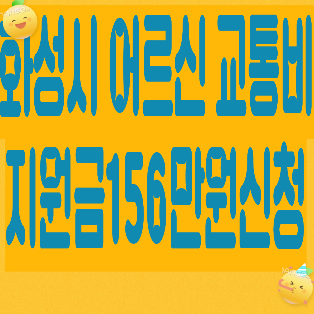 2026년 화성시 어르신 교통비 지원금 156.6만원 신청방법