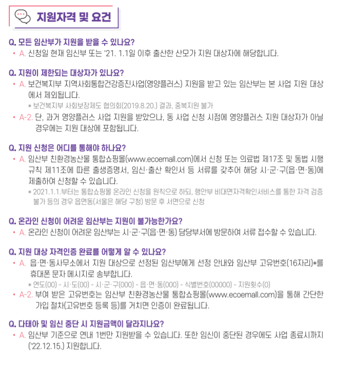 임산부 지원사업