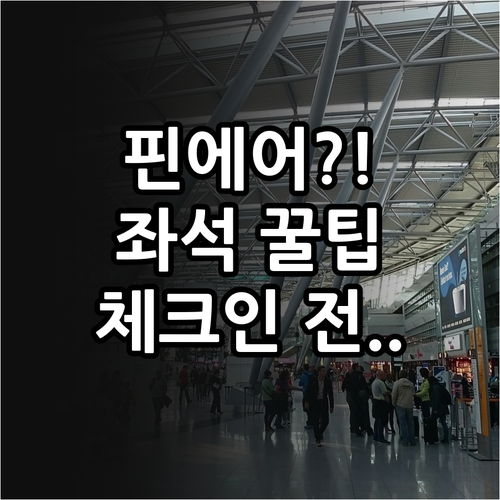 핀에어 좌석 변경 체크인 전략 및 팁..