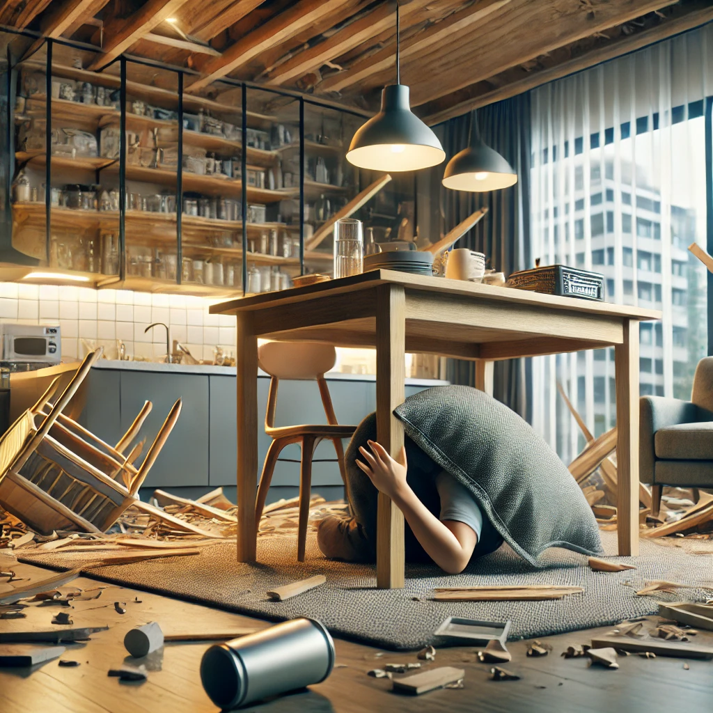 지진 발생 시 대피요령 및 행동요령 관련 사진