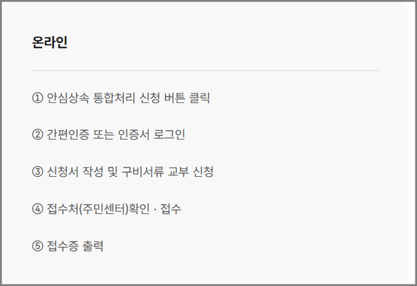 안심상속 원스톱 서비스 온라인 신청 방법