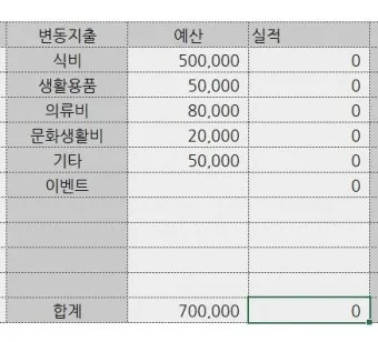 생활비 예산 가계부 항목 분류 고정비 변동비 통제법_53