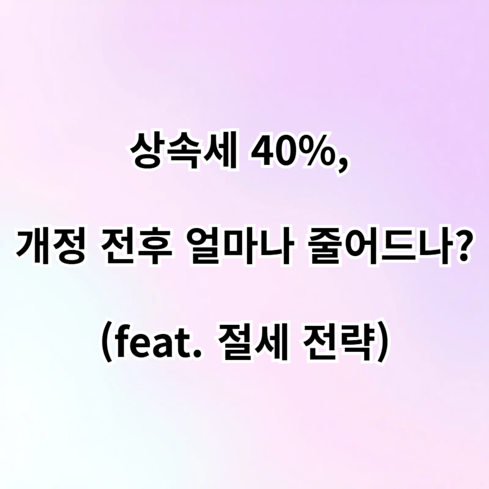 상속세 40% 개정