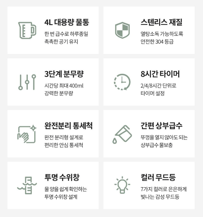 듀플렉스 이지클린 스테인리스 초음파 가습기 4L