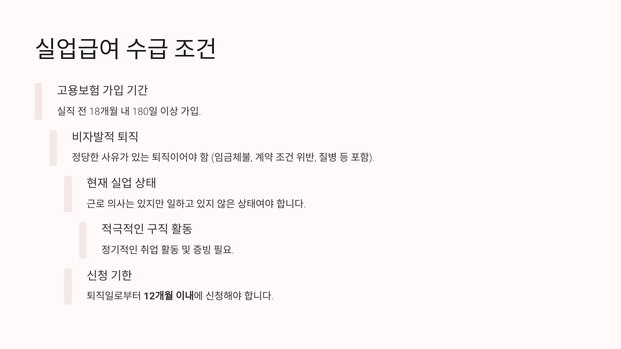 실업급여 수급 조건