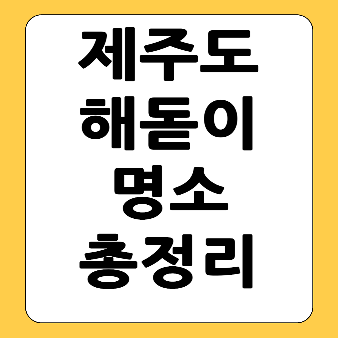 제주도 해돋이 명소 제주도전체 총정리편