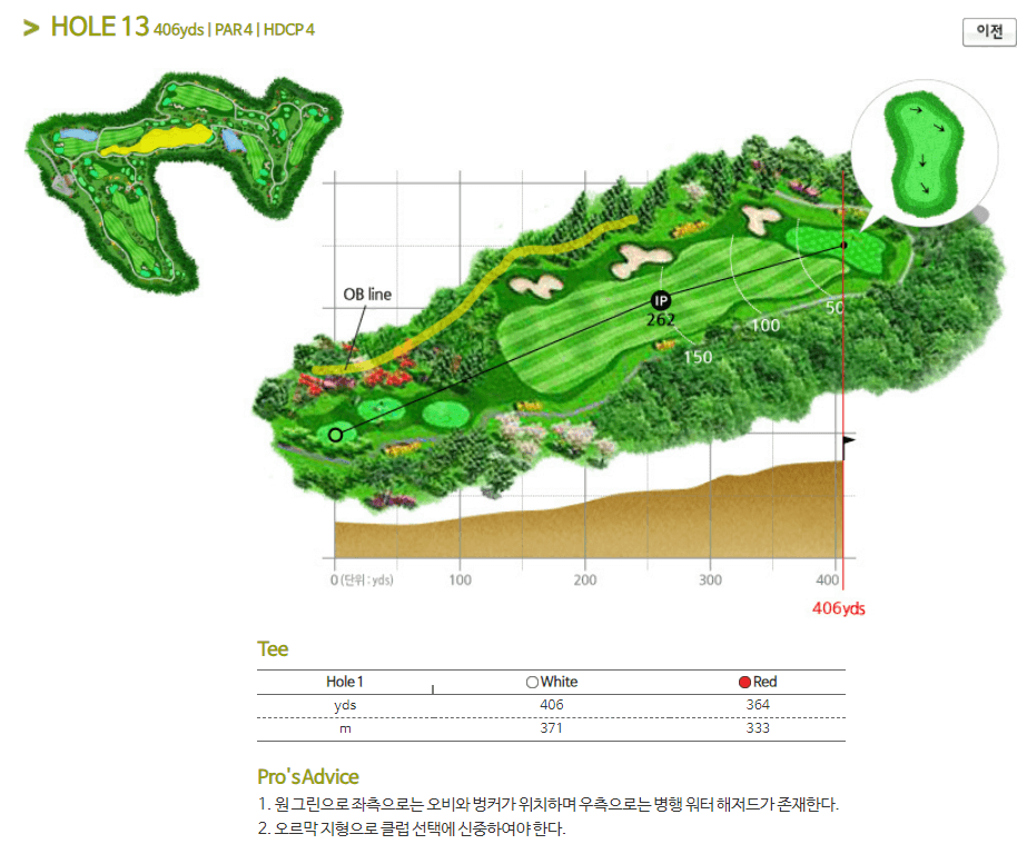 글렌로스 골프클럽 코스공략도 13