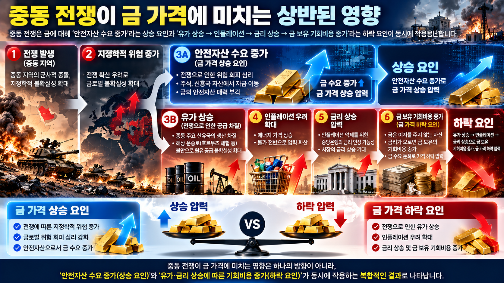 중동 전쟁 유가 인플레이션 금리가 금값에 미치는 영향 구조