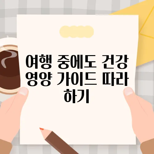 여행 중에도 건강 영양 가이드 따라 하기