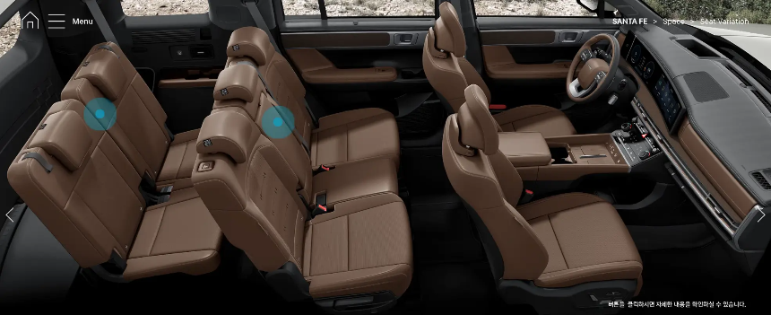 싼타페-실내이미지-7인승