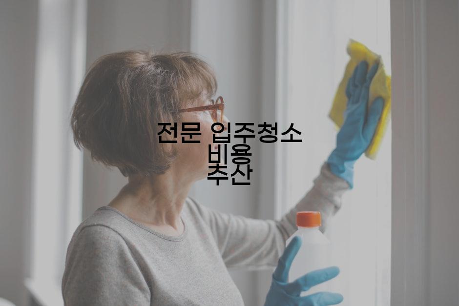 전문 입주청소 비용 추산