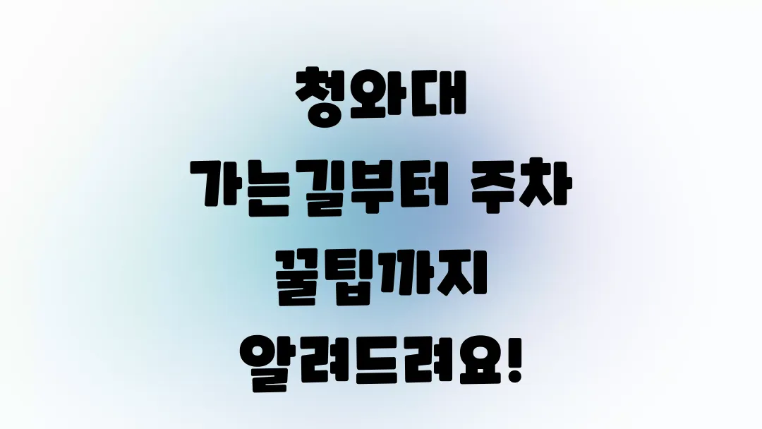 청와대 가는길부터 주차 꿀팁까지 알려드려요!