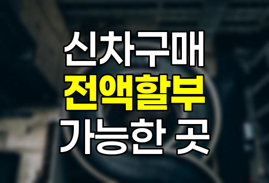 신차 구매 전액 할부 가능한 곳