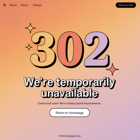 302 Found와 임시 리다이렉트 - 웹사이트에서 302에러가 뜬 화면