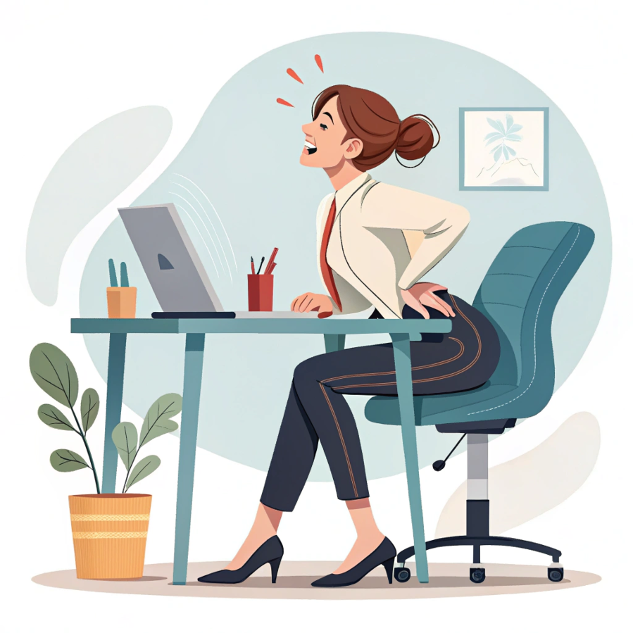 허리디스크 통증을 호소하는 여성