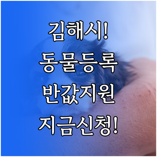 김해시 내장형 동물등록비 지원 대상과..