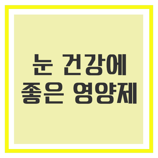눈 건강에 좋은 영양제