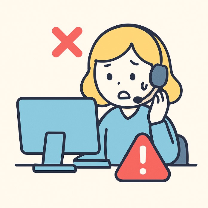 실수하는 상담사 모습 사진