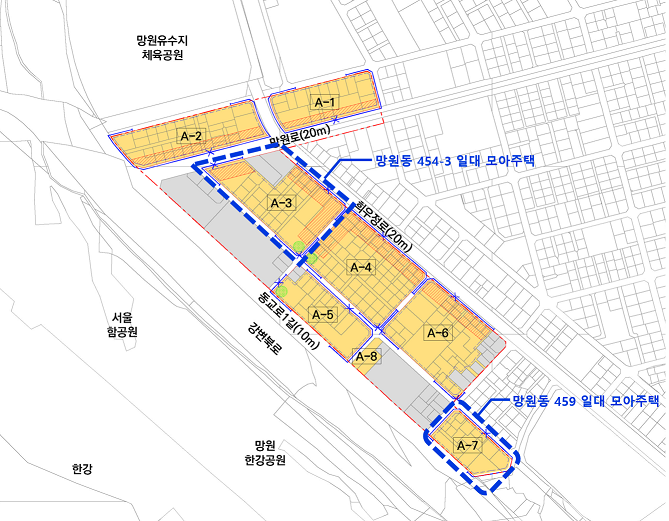 서울 모아타운 &amp; 모아주택 - 마포구 망원동&amp;#44; 도봉구 방학동 &middot; 쌍문동 4건 통합심의 통과 [위치 조감도]