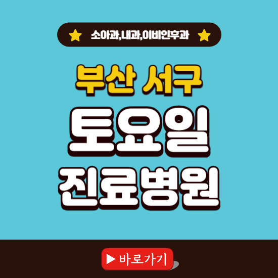 부산 서구 토요일 진료 병원 찾기 ❘ 주말 문여는 소아과, 내과, 이비인후과 리스트