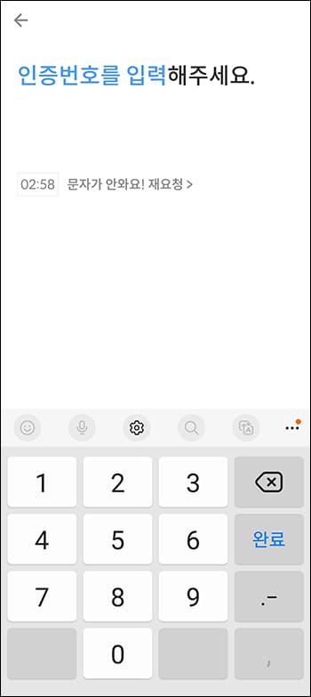 인증번호 입력