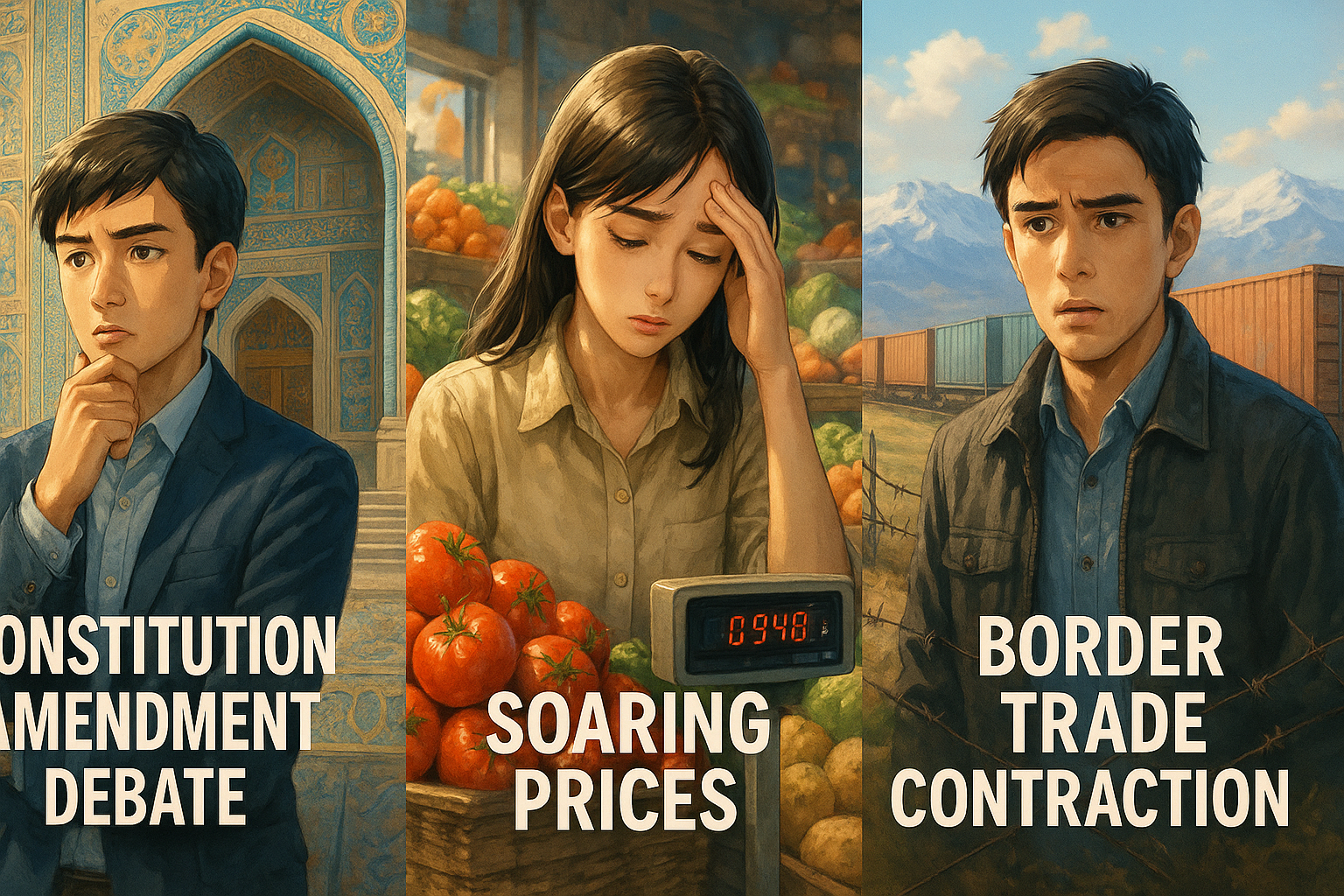 카자흐스탄 3대 이슈 세부적으로 묘사한 사진