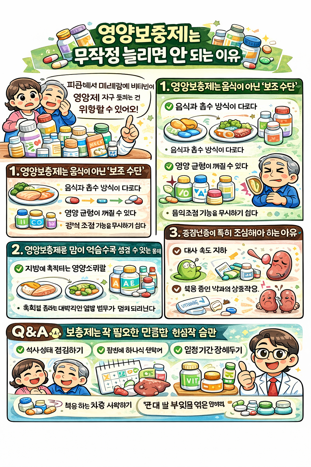 영양보충제를 무작정 늘리면 안 되는 이유