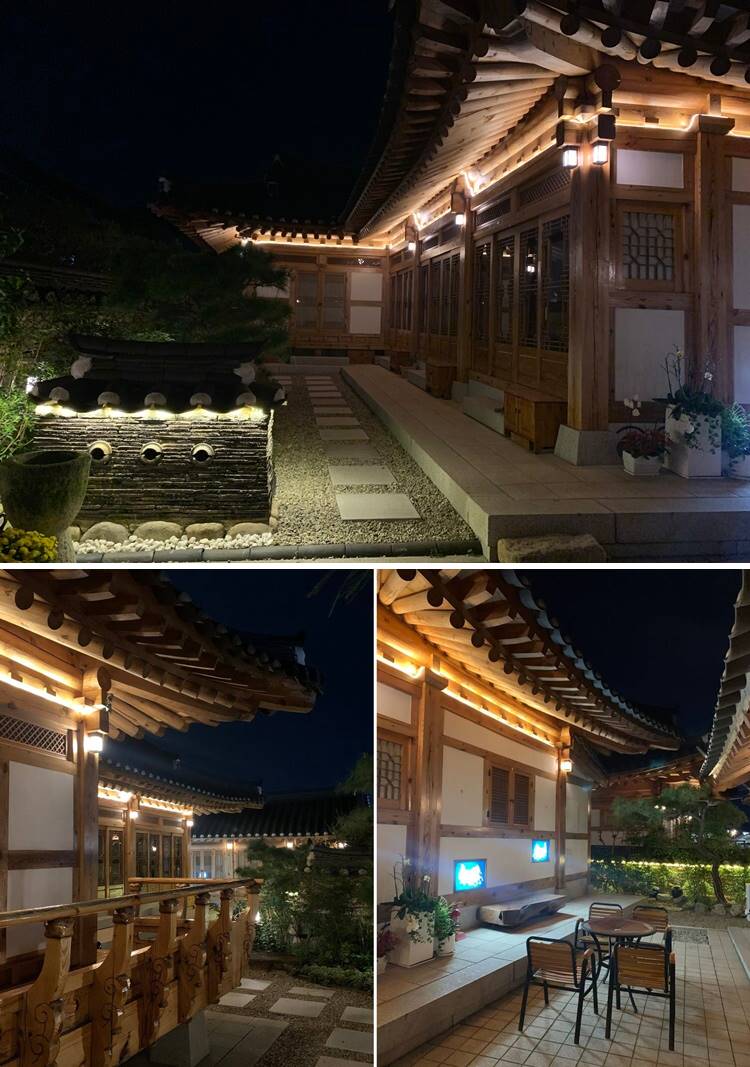 위연재 야간의 전통 한옥모습