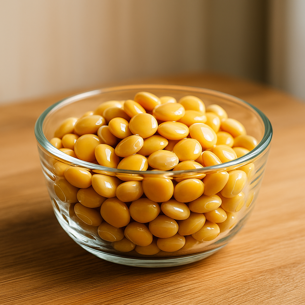 루피니빈 콩을 담은 투명한 유리그릇