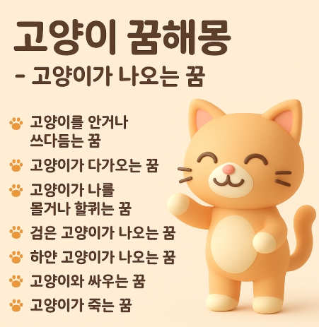 고양이 꿈해몽 풀이 총정리