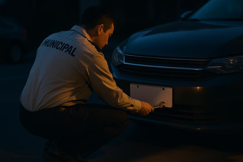 충격! 아침에 자동차 번호판이 사라졌습니다