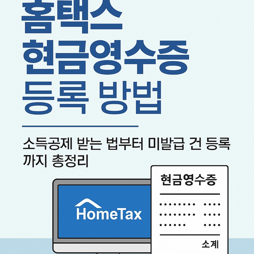 홈택스 현금영수증 등록 방법