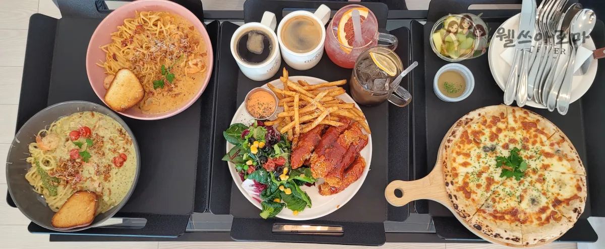 카페드메르-브런치-피자-스파게티-메뉴전체사진