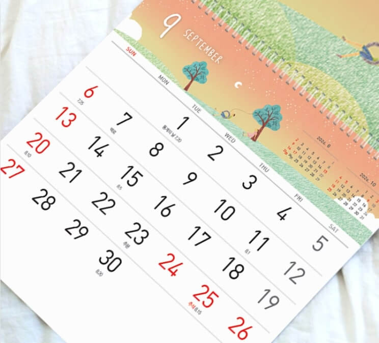 감성 인테리어에 어울리는 2026 벽걸이달력 연출 이미지