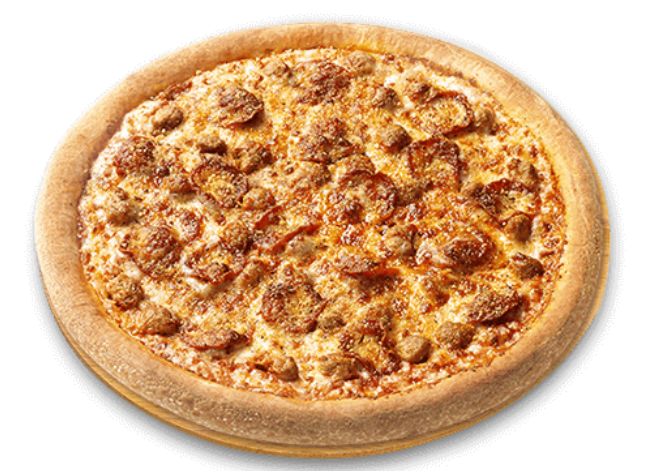 고기가 토핑된 피자