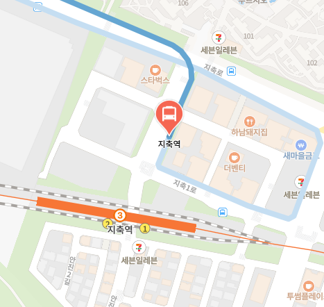 지축역에서 인천공항 리무진 공항버스(7500번) 지도 위치
