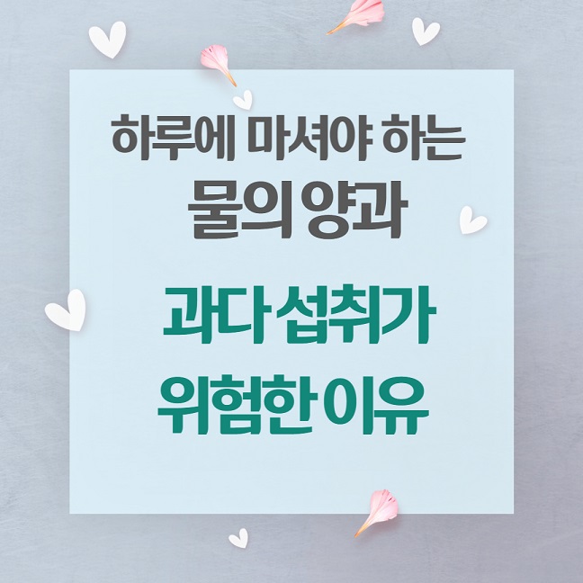 하루에 마셔야 하는 물의 양과 과다 섭취가 위험한 이유