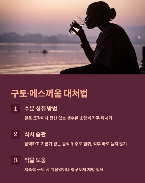 구토 메스꺼움 대처법