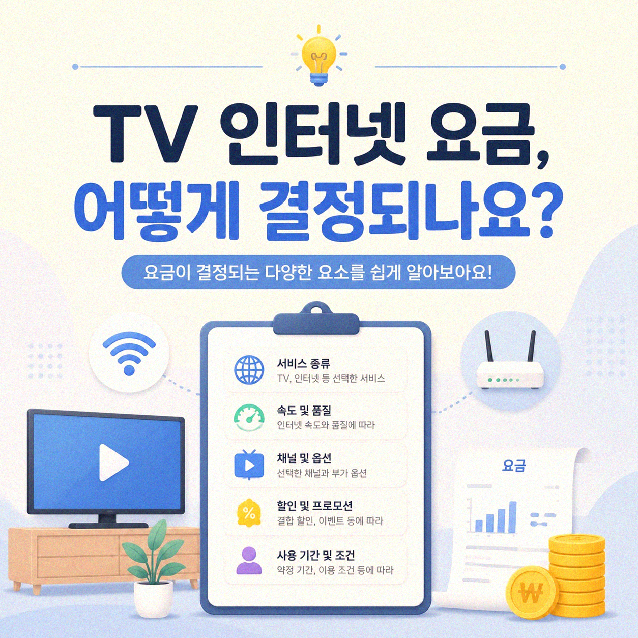 TV 인터넷 요금, 보통 얼마 정도 나오나요?