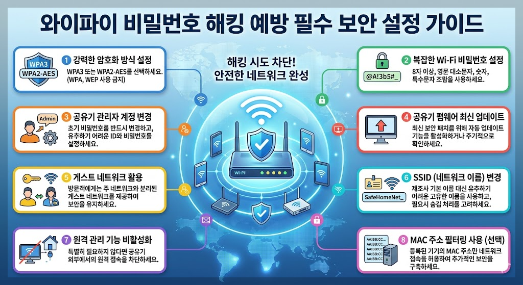 와이파이 비밀번호 해킹 예방을 위한 필수 보안 설정 가이드