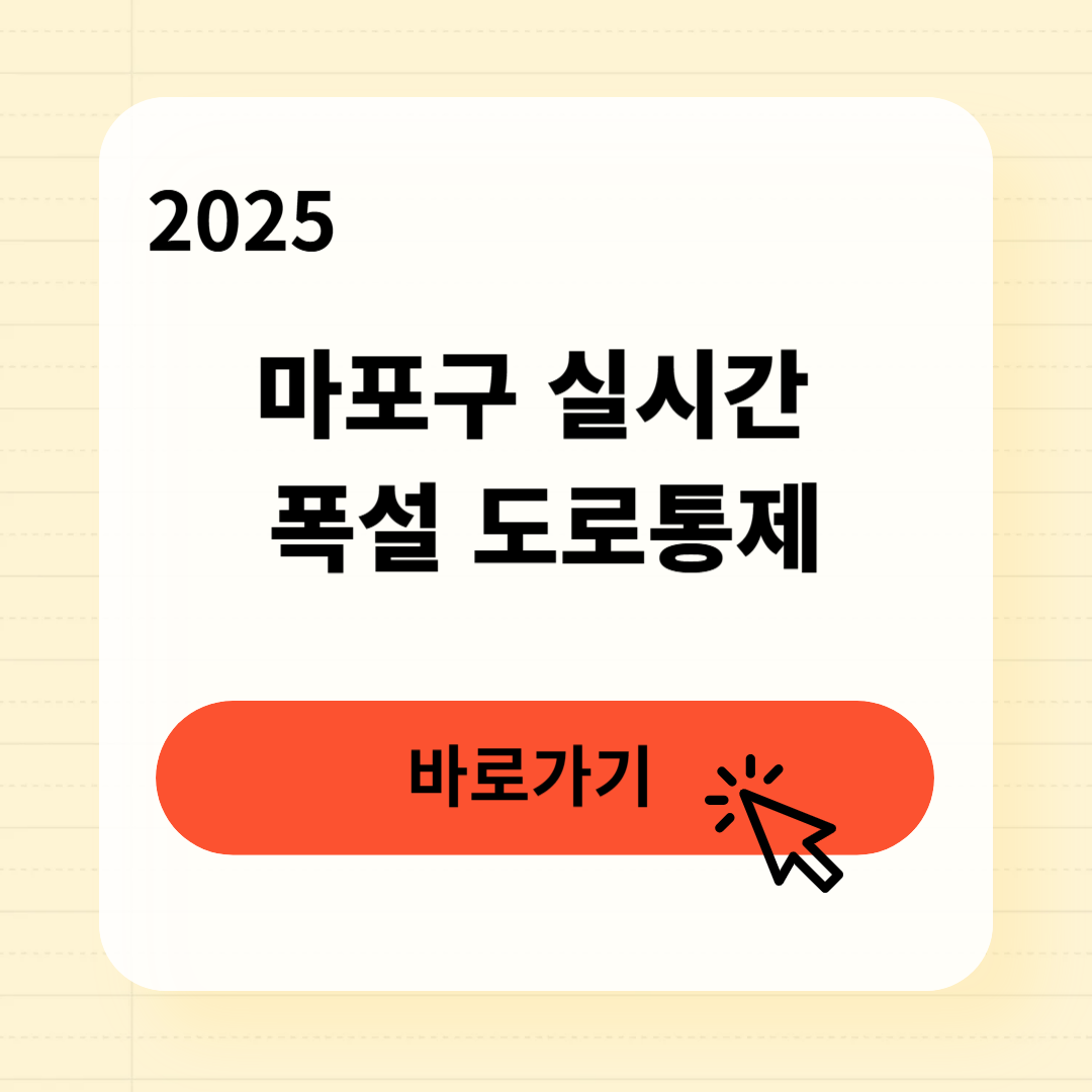 마포구 폭설 도로 통제, 실시간 확인