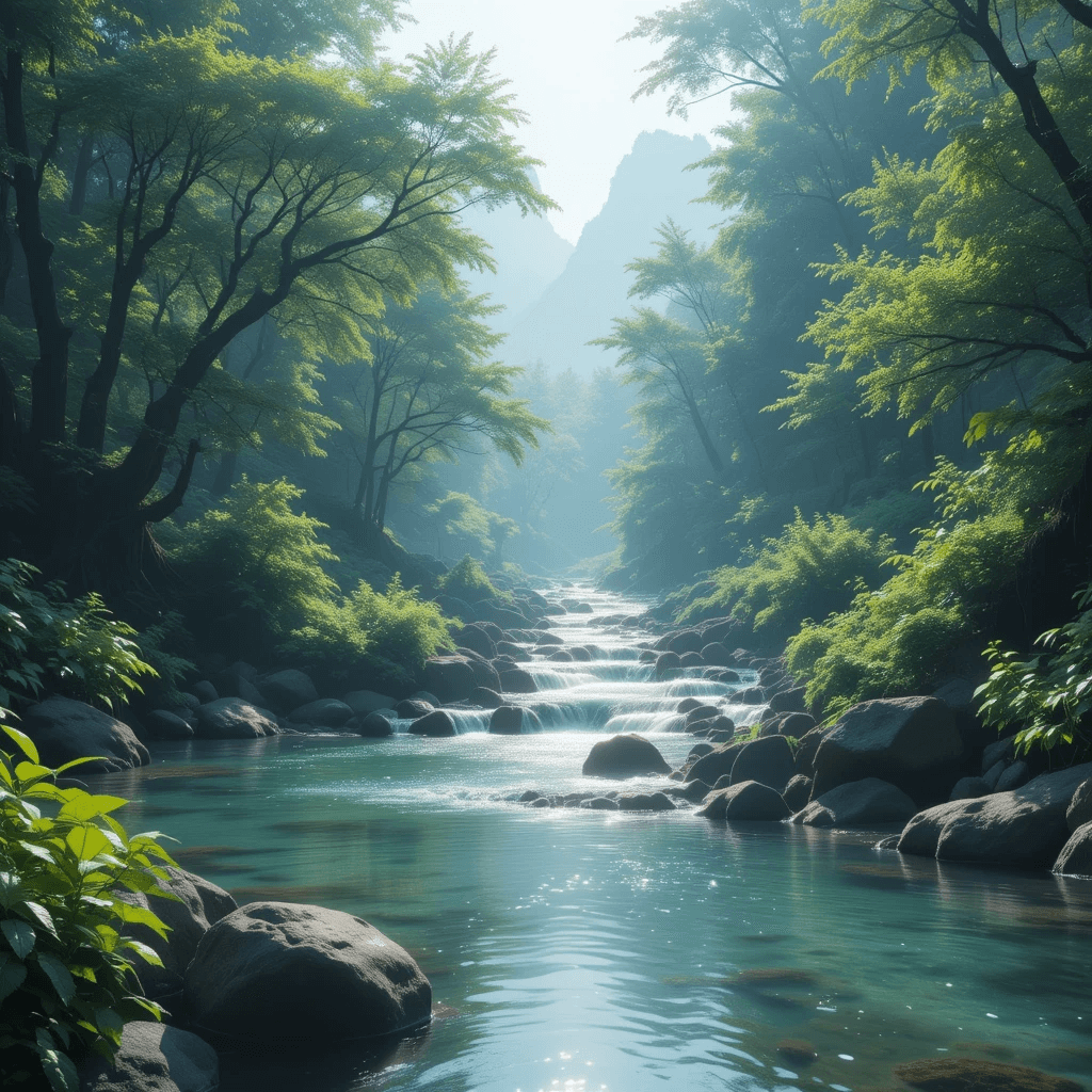 부동산 매매운이 좋아지는 예지몽으로 맑은 물이 흐르는 꿈의 참고이미지입니다.