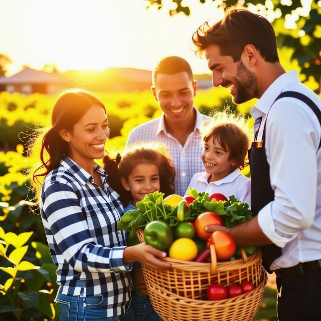취약계층 가정이 신선한 농산물을 받는 모습