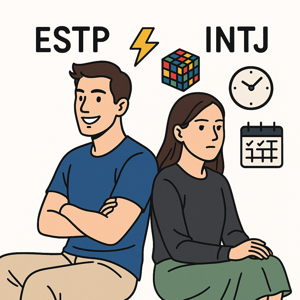 남자 ESTP – 여자 INTJ 연애, 정말 가능할까? 성향 차이부터 이별까지 전부 분석