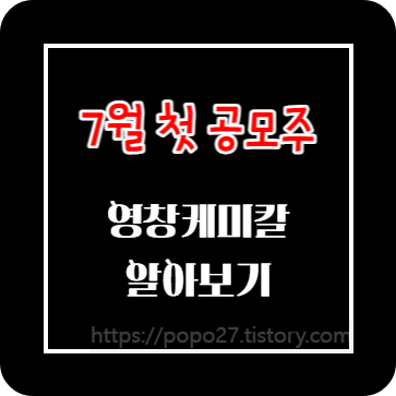 2022년 7월 첫 공모주 영창케미칼