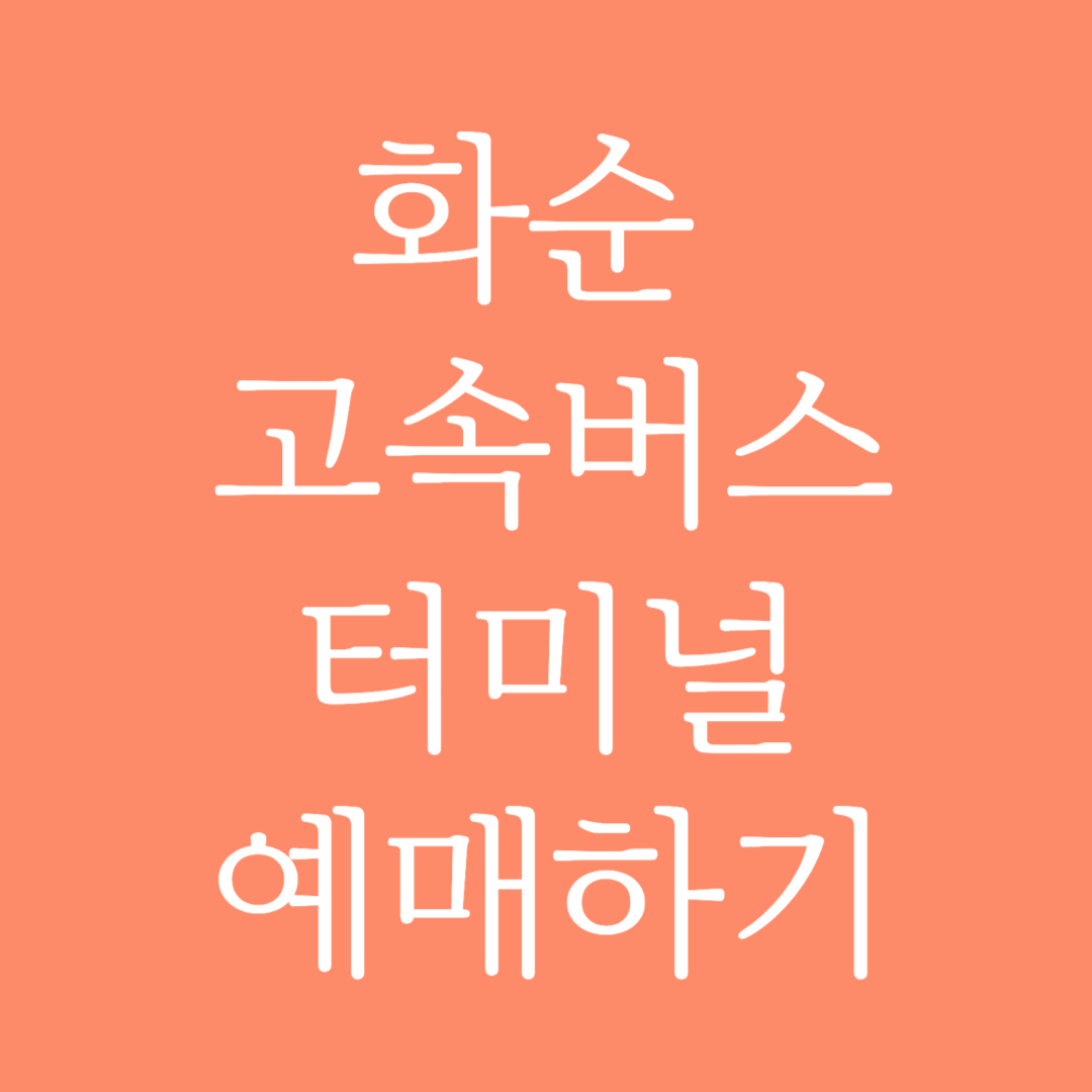 화순 고속버스터미널 시간표 조회 및 예매하기